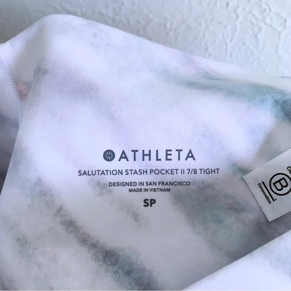 Athleta Salutation Stash Pocket II Marble Printed 7/8 Tight Size Small P… - Picture 4 of 7
